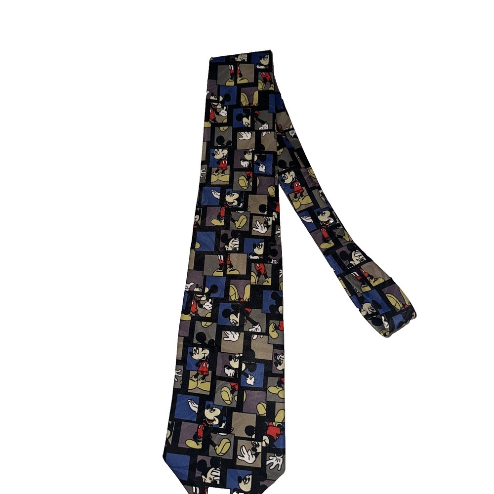 Disney Mickey Mouse Mens Neck Tie Multicolor Polyester Mickey Unlimited Tie